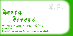 marta hirczi business card